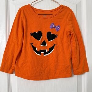 Way To Celebrate Halloween Girls Orange Long Sleeve T-Shirt Size 18M